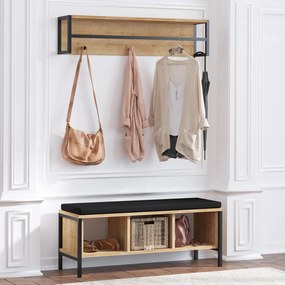 Έπιπλο Εισόδου Δρυς / Μαύρο SHANA 100x35x43