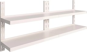 vidaXL Ράφια Τοίχου 2 Επιπέδων 2 τεμ. 200 x 30 εκ. Ανοξείδωτο Ατσάλι