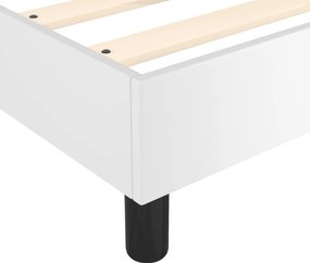vidaXL Κρεβάτι Boxspring με Στρώμα Λευκό 90x190εκ. από Συνθετικό Δέρμα