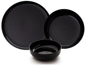 Σερβίτσιο Πιάτα Φαγητού (Σετ 12Τμχ) 710KTP9754 Black Hermia 12 τμχ Πορσελάνη