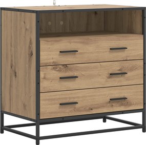 vidaXL Ντουλάπι με Συρτάρια 3-Συρτάρι Artisan δρυς 70 x 41 x 70 εκ