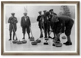 Κάδρο English Curling Team FA13454 90x60cm Black-White MindTheGap Horizontal Ξύλο,Γυαλί