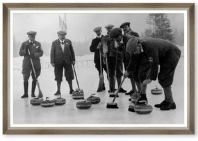 Κάδρο English Curling Team FA13454 90x60cm Black-White MindTheGap Οριζόντιοι Wood, Glass
