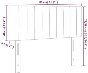 vidaXL Κεφαλάρι Κρεβατιού LED Μπλε 80 x 5 x 78/88 εκ. Υφασμάτινο