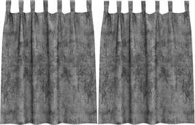 vidaXL Βελούδινες Κουρτίνες 2 pcs Γκρι 140 x 140 cm Βελούδο
