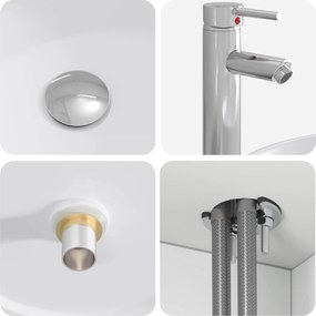 vidaXL Επιτοίχιος νιπτήρας βανίλιας Λευκό 49,5 x 44,5 x 65,5 εκ