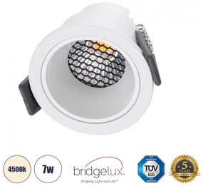 Χωνευτό Σποτ Downlight LED TrimLess 7W Λευκό-Φυσικό 4500K PLUTO-S 60248 Globostar 60248 Λευκό