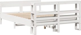 vidaXL Σκελετός Κρεβ. Χωρίς Στρώμα Λευκό 120x190 εκ Μασίφ Πεύκο