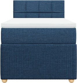 vidaXL Κρεβάτι Boxspring με Στρώμα Μπλε 100 x 200 εκ. Υφασμάτινο