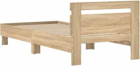 vidaXL Πλαίσιο Κρεβατιού με Κεφαλάρι Sonoma Δρυς 75x190 εκ. Επεξ. Ξύλο
