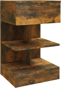 vidaXL Κομοδίνα 2 Τεμ. Καπνιστή Δρυς 40x35x65 εκ. από Επεξεργ. Ξύλο