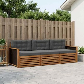 vidaXL Σειρά Καναπέ Εξωτερικού 3 pcs Φυσικό και Ανθρακί Πολυεστέρας