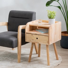 Κομοδίνο Nextdeco Natural μασίφ ξύλο Υ67x45x40εκ.