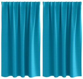 vidaXL Κουρτίνες με κουρτίνες 2 pcs Τιρκουάζ 140 x 140 cm Πολυεστέρας