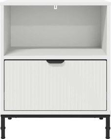vidaXL Κομοδίνο Λευκό 49 x 36 x 61 εκ Επεξεργασμένο ξύλο