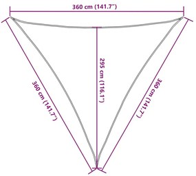 Πανί Σκίασης Τριγωνικό Μπεζ 3,6 x 3,6 x 3,6 μ. από HDPE - Μπεζ