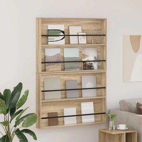 vidaXL Ράφι Περιοδικών με ράφι 2 pcs Δρύς Sonoma 100 x 12 x 70 εκ