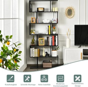 Costway  Μοντέρνα και Πολυχρηστική Βιβλιοθήκη από Φιλική προς το Περιβάλλον Μοριοσανίδα CB10344DK