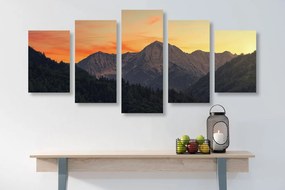 5 μέρος εικόνα ηλιοβασίλεμα στα βουνά - 100x50