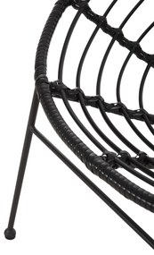 Καρέκλα - Πολυθρόνα ALLEGRA C5458.12 Μεταλλική με Wicker Μαύρο Τύπου Φωλιά 73x78x88Υ εκ. 73x78x88 εκ.