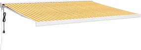 vidaXL Τέντα Πτυσσόμενη Κίτρινη / Λευκή 4 x 3 μ. Ύφασμα &amp; Αλουμίνιο