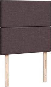 vidaXL Κρεβάτι Boxspring με Στρώμα Σκούρο Καφέ 80x200 εκ. Υφασμάτινο