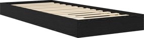 vidaXL Κρεβάτι δαπέδου Μαύρη Δρυς 80 x 200 cm Επεξεργασμένο Ξύλο