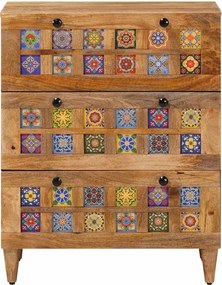 vidaXL Πλαϊνό γραφείο Φυσικό 60 x 33 x 75 cm Στερεό ξύλο μάνγκο