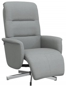 vidaXL Πολυθρόνα Ανακλινόμενη με Υποπόδιο Ανοιχτό Γκρι Υφασμάτινη