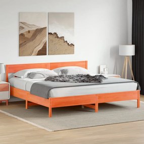 vidaXL Σκελετός Κρεβ. Χωρίς Στρώμα Καφέ Κεριού 200x200 εκ Μασίφ Πεύκο