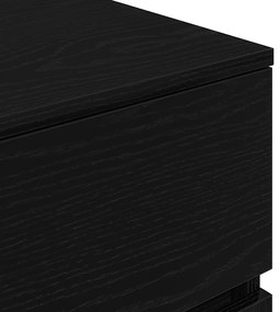 Κομοδίνα με 3 συρτάρια 2 τεμάχια Μαύρο 39x35x65 εκ. - Μαύρο