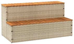 vidaXL Βήμα υδρομασάζ Μπεζ 100x50x50,5 εκ. Συνθετικό Ρατάν/Ακακίας