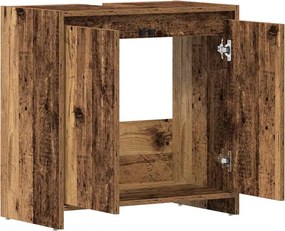 vidaXL Ντουλάπι Νιπτήρα Μπάνιου Παλιό Ξύλο 60x33x60 εκ