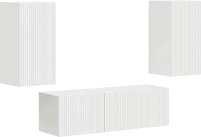 vidaXL Σετ τοίχου για τηλεόραση 4 pcs Λευκό Επεξεργασμένο ξύλο
