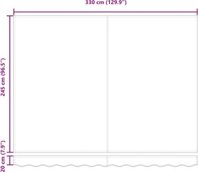 vidaXL Αναδιπλούμενη τέντα Μαύρο 350 x 250 εκ