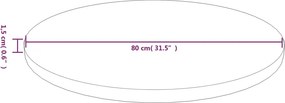 vidaXL Επιφάνεια Τραπεζιού Στρογγυλή Αν. Καφέ Ø80x1,5 εκ. Ξύλο Δρυς