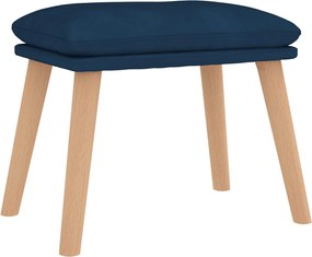 vidaXL Πολυθρόνα Relax Μπλε Βελούδινη με Σκαμπό