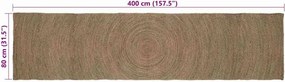 vidaXL Χαλιά χώρου Γκρι 80 x 400 εκ. Γιούτα