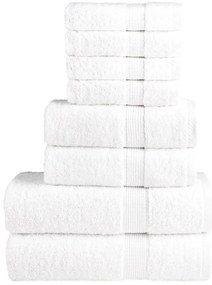 vidaXL Πετσέτες Premium Σετ 8 Τεμ. SOLUND Λευκές 600 γρ/μ²