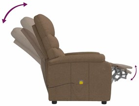 vidaXL Πολυθρόνα Μασάζ Καφέ Υφασμάτινη