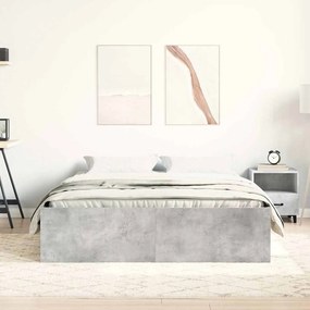 vidaXL Πλαίσιο Κρεβατιού Γκρι Σκυροδέματος 150 x 200 εκ. King Size