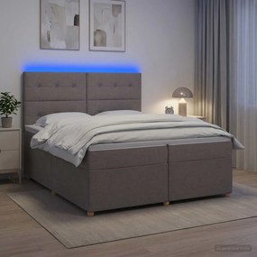 vidaXL Κρεβάτι box spring με στρώμα Taupe 200 x 200 cm Ύφασμα