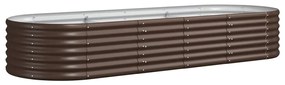vidaXL Ζαρντινιέρα Καφέ 224x80x36 εκ. Γαλβανισμένος χάλυβας