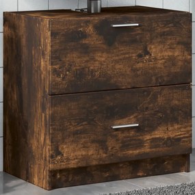 vidaXL Ντουλάπι Νιπτήρα Καπνιστή Δρυς 59x37x59 εκ. Επεξεργασμένο Ξύλο
