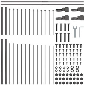 vidaXL Κήπος Φράχτης Σχέδιο Hoop Γκρι 10,2x1,25 μ Χάλυβας