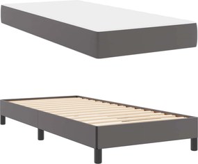 vidaXL Σκελετός Κρεβατιού με στρώμα Γκρι 90 x 190 cm ύφασμα