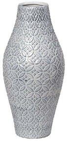 Βάζο Ανάγλυφο CER2320 17x17x38cm Grey Espiel Ceramic
