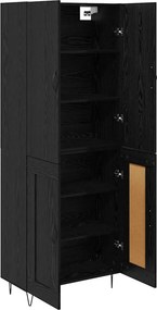 vidaXL Highboard 2 pcs Μαύρη Οξυά Μηχανική ξυλεία και γυαλί