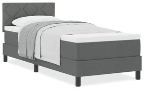 vidaXL Κρεβάτι box spring με στρώμα Σκούρο γκρι 80 x 200 cm ύφασμα