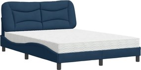 vidaXL Κρεβάτι με Στρώμα Hvar Μπλε 120x200 εκ. Υφασμάτινο